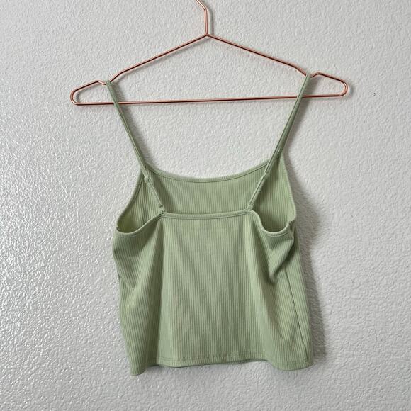 American Eagle cropped ribbed cami tank top light green - Picture 3 of 5